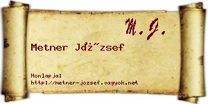 Metner József névjegykártya